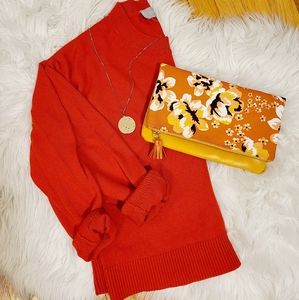 Everlane boxy orange sweater